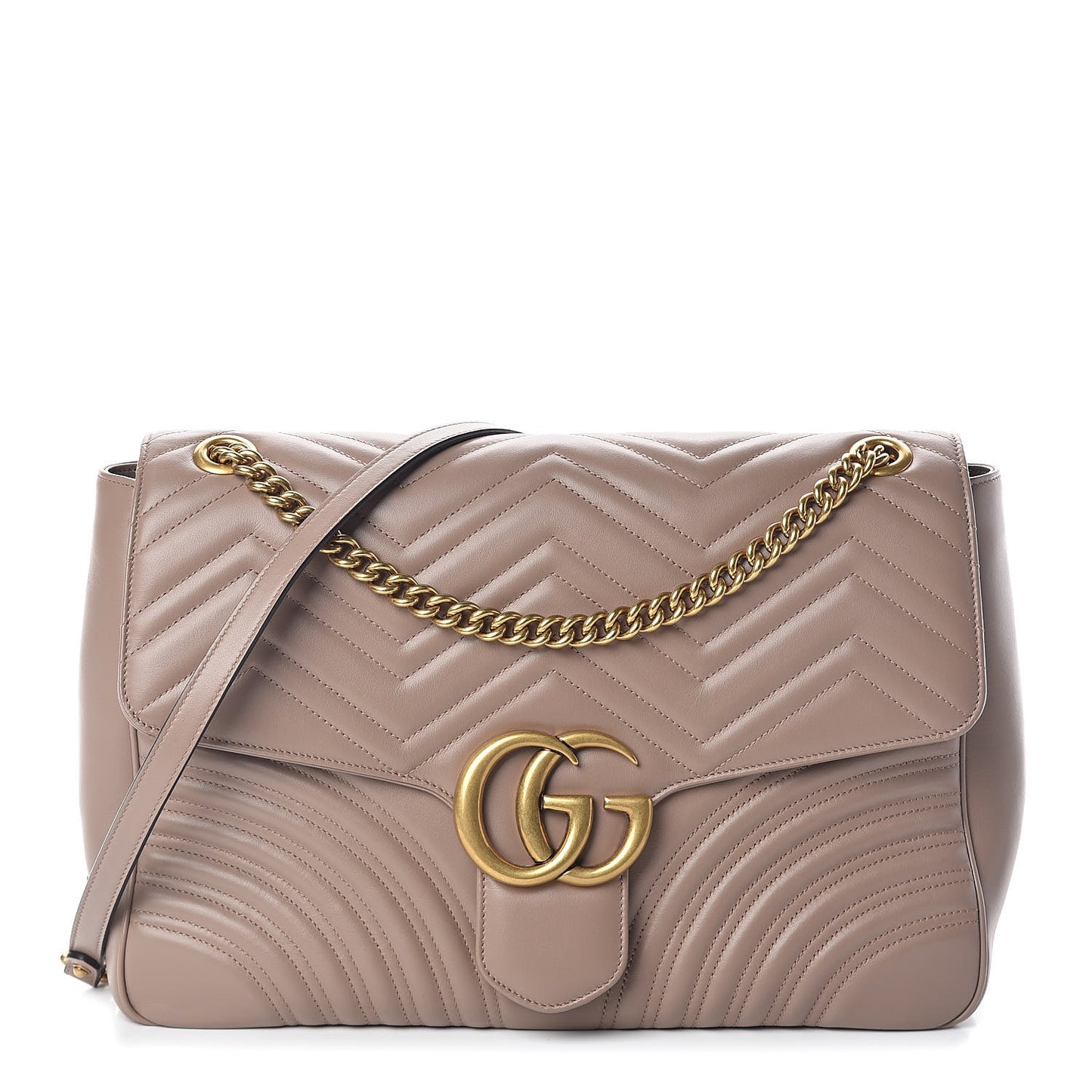 Calfskin Matelasse Large GG Marmont Shoulder Bag Porcelain Rose