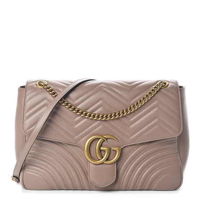 Gucci Calfskin Matelasse Large GG Marmont Shoulder Bag Porcelain Rose 1 of 10