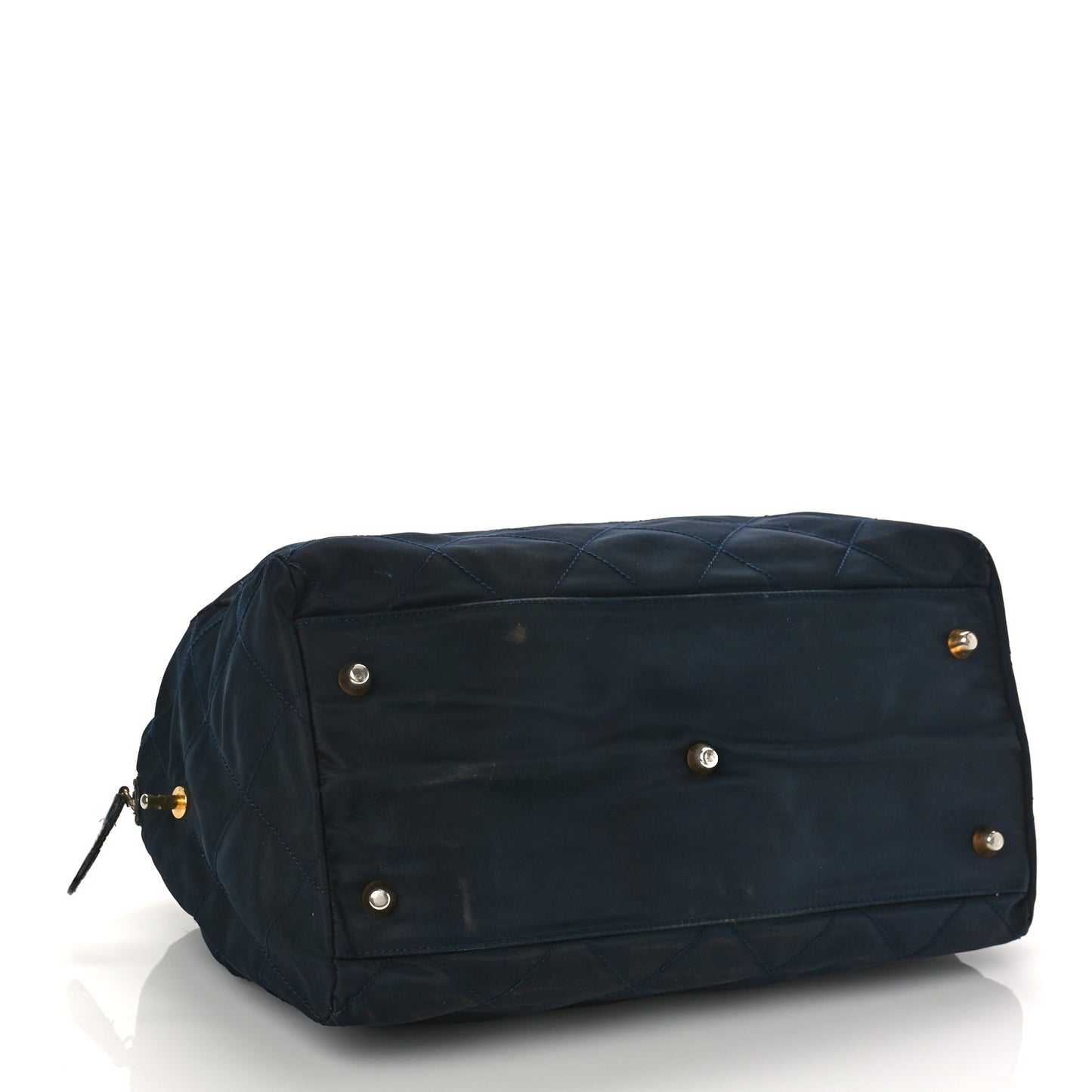 Nylon Tessuto Impuntu Quilted Shoulder Bag Navy