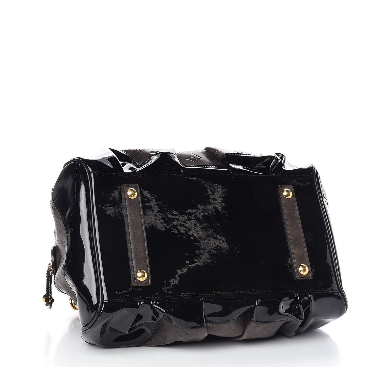 Cuir Patent Embossed Monogram Stephen Bag Grey