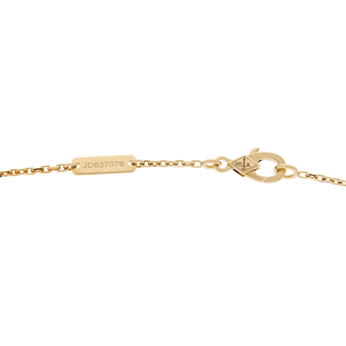 Van Cleef & Arpels 18K Yellow Gold Guilloche Vintage Alhambra Pendant Necklace 4 of 6