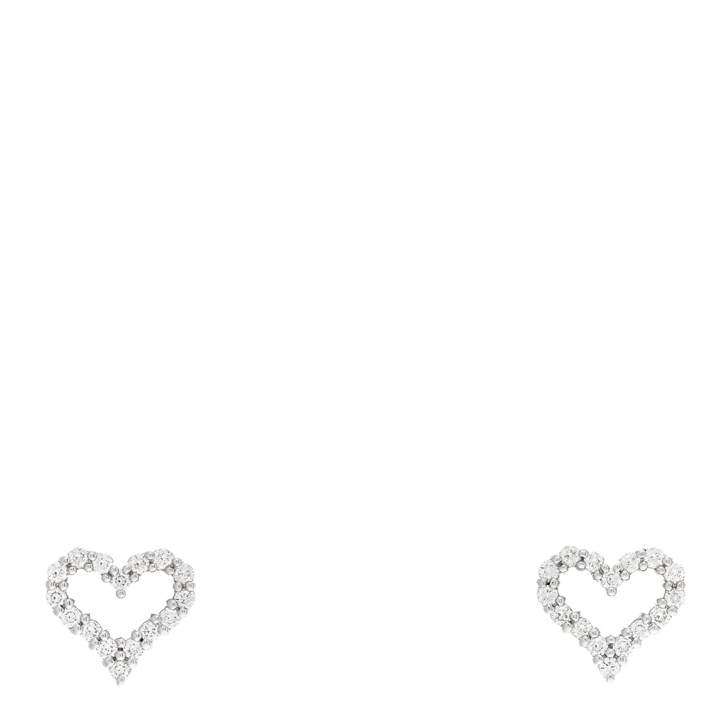 Platinum Diamond Extra Mini Heart Earrings