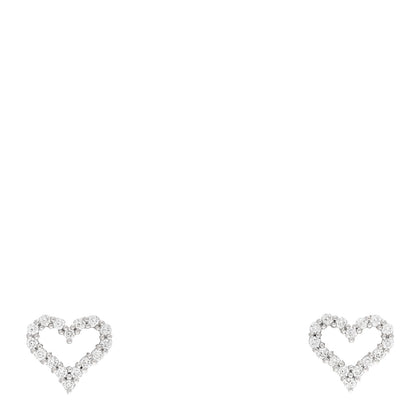Tiffany Platinum Diamond Extra Mini Heart Earrings 1 of 5