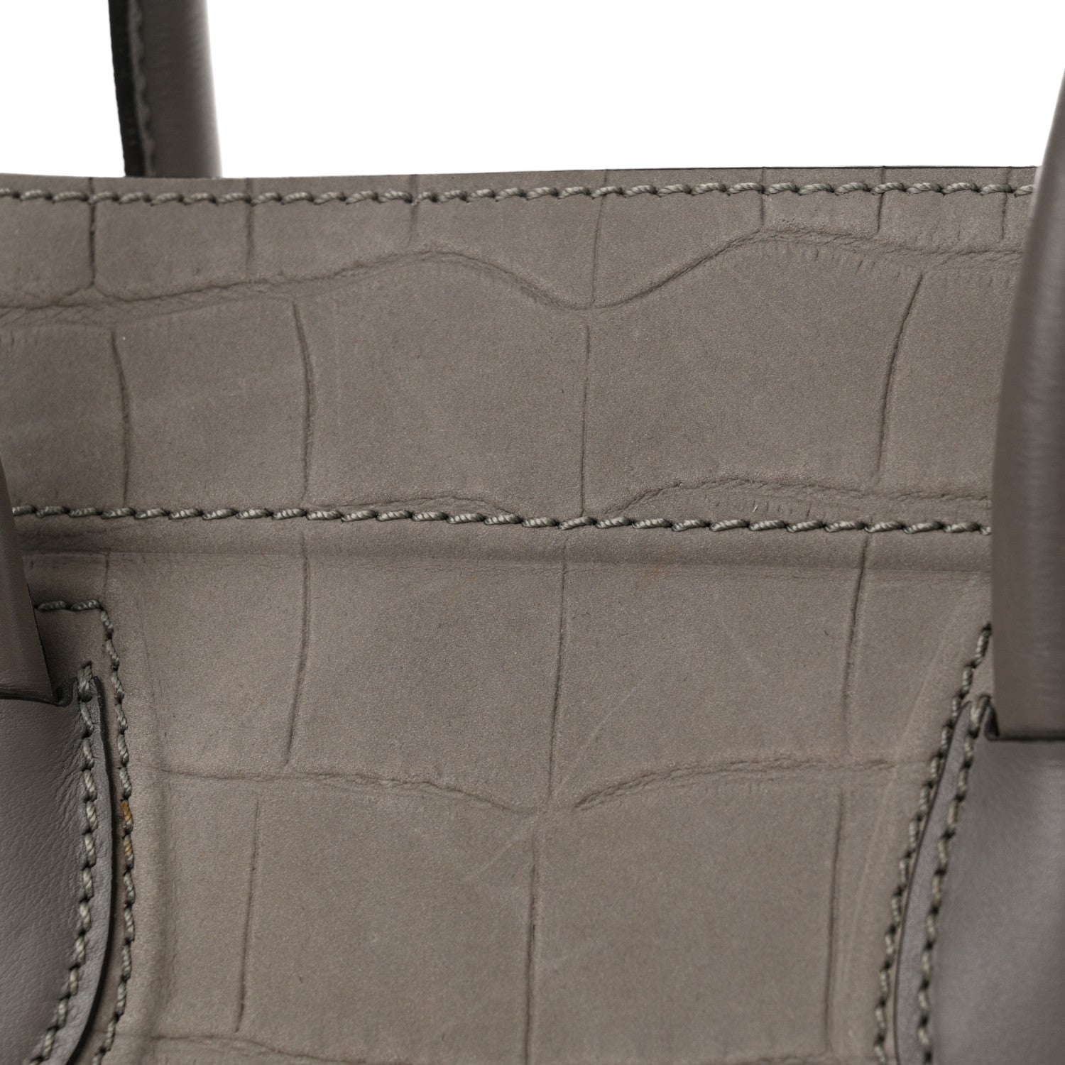 Celine Crocodile Embossed Nubuck Large Phantom Luggage Grey 14 of 15