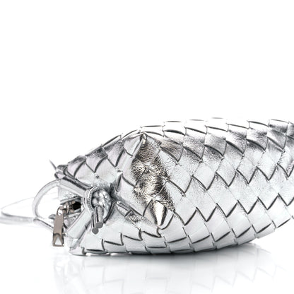 Bottega Veneta Metallic Calfskin Intrecciato Mini Loop Camera Bag Silver 7 of 10