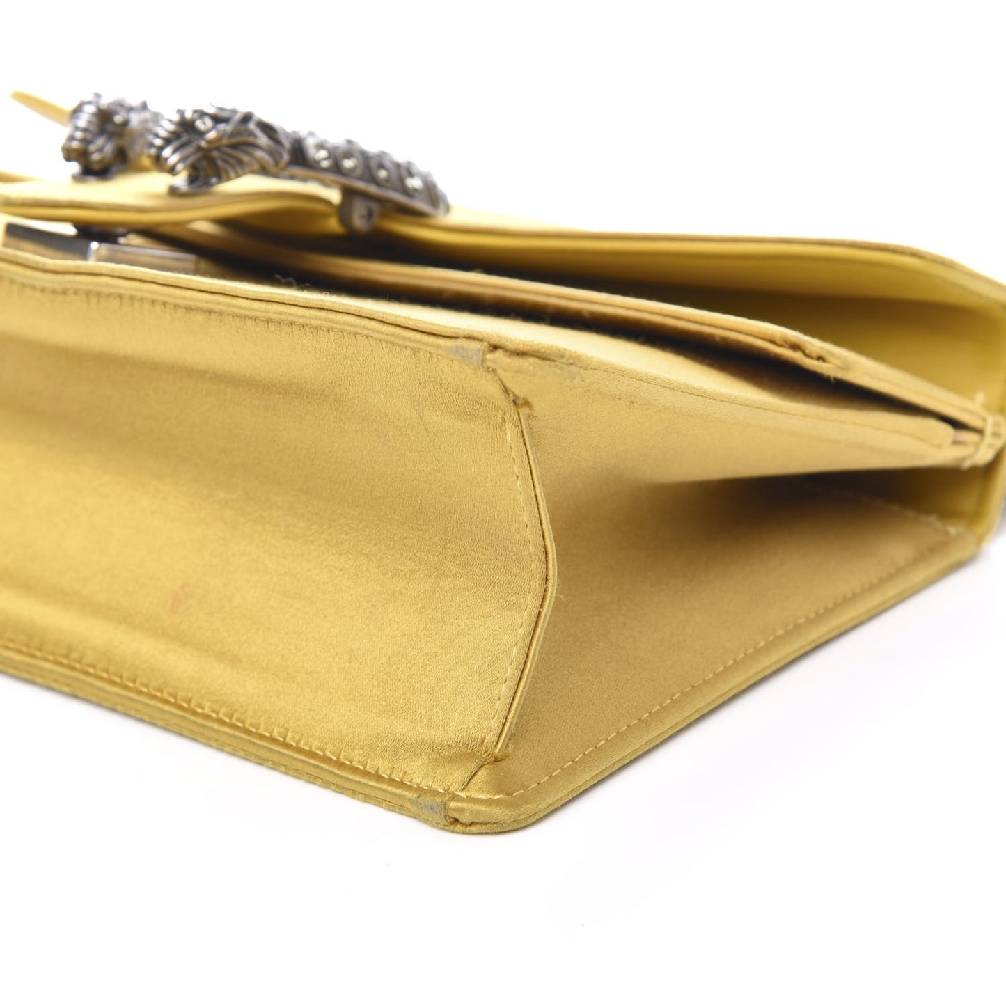Satin Silk Crystal Small Dionysus Shoulder Bag Gold Black Diamond