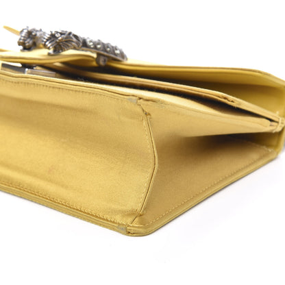 Gucci Satin Silk Crystal Small Dionysus Shoulder Bag Gold Black Diamond 10 of 12