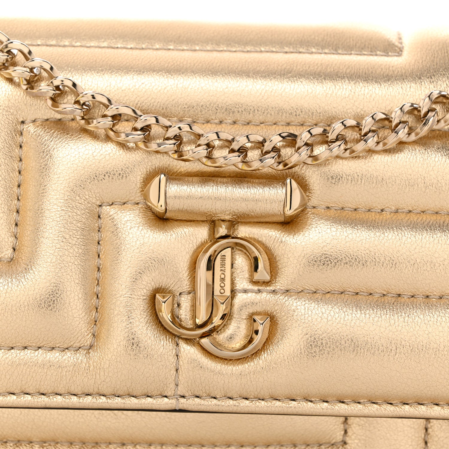 Jimmy Choo Metallic Nappa Quilted Bohemia Shoulder Bag Gold 8 of 11