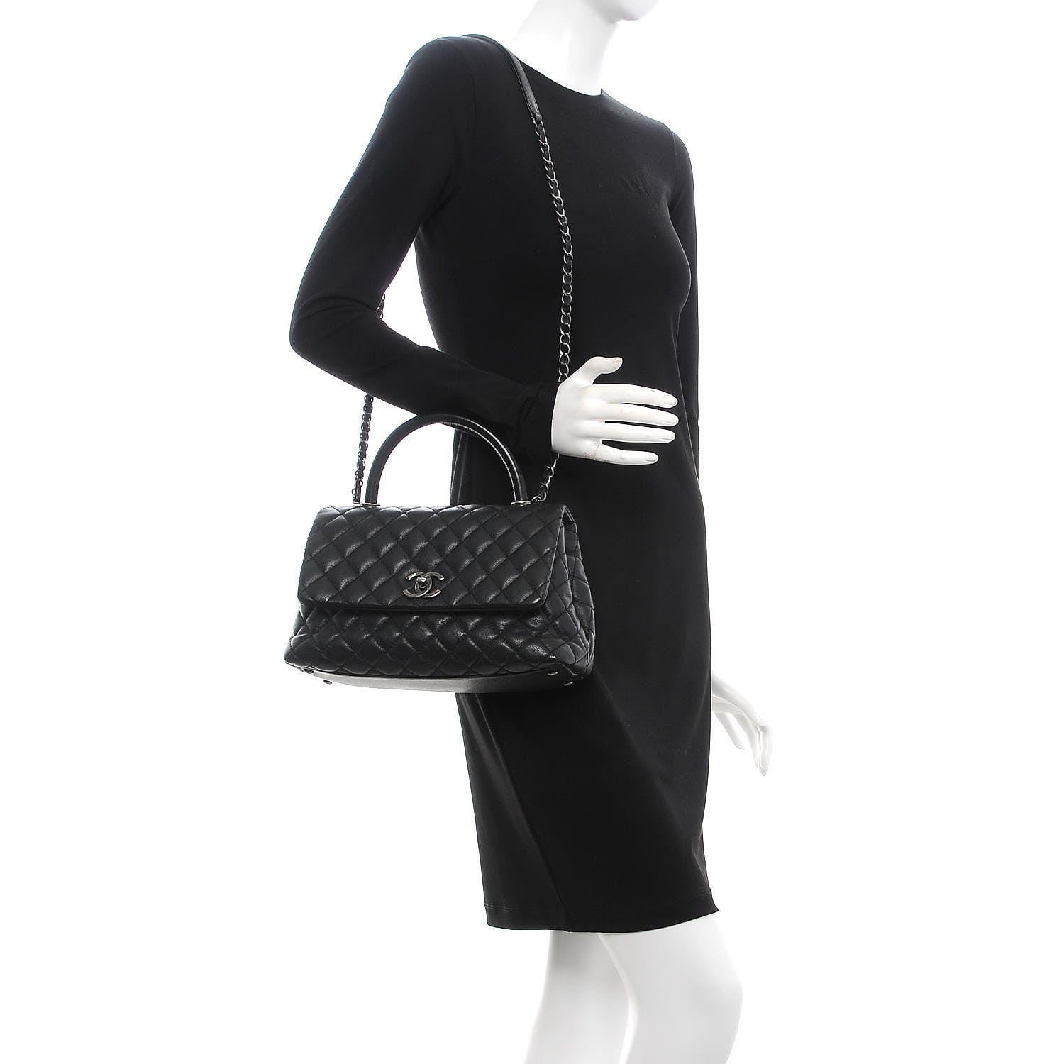 Chanel Caviar Quilted Small Coco Handle Flap Black 2 of 9