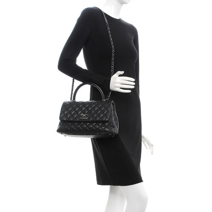 Chanel Caviar Quilted Small Coco Handle Flap Black 2 of 9