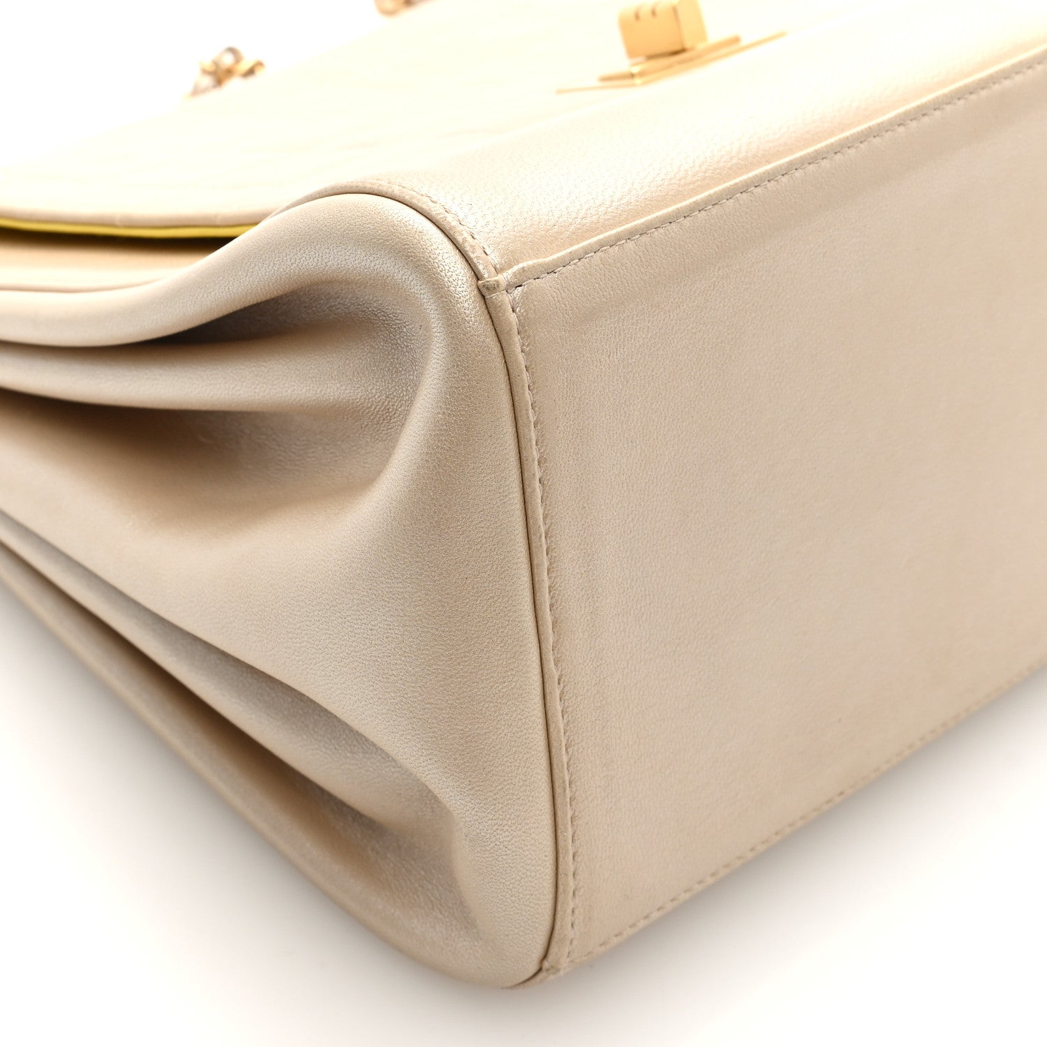 Chanel Metallic Lambskin Chocolate Bar Accordion Mademoiselle Flap Gold 9 of 10
