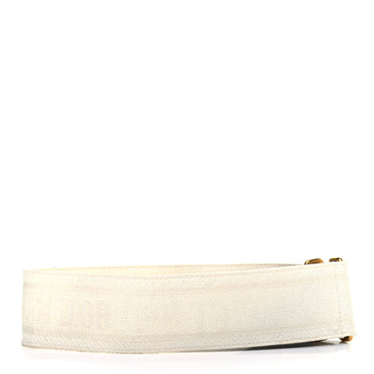 Christian Dior Canvas Embroidered Shoulder Strap White Black 2 of 4