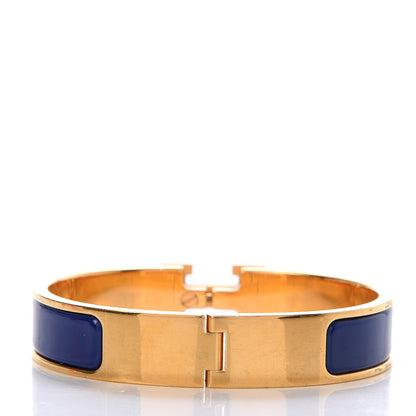 Hermes Narrow Enamel Clic Clac H Bracelet PM Indigo 3 of 6