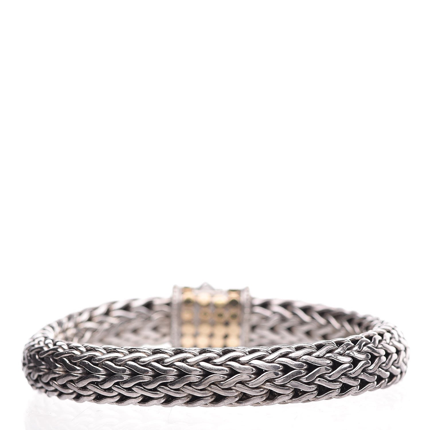 John Hardy Sterling Silver 18K Yellow Gold 10mm Classic Chain Dot Bracelet 3 of 5