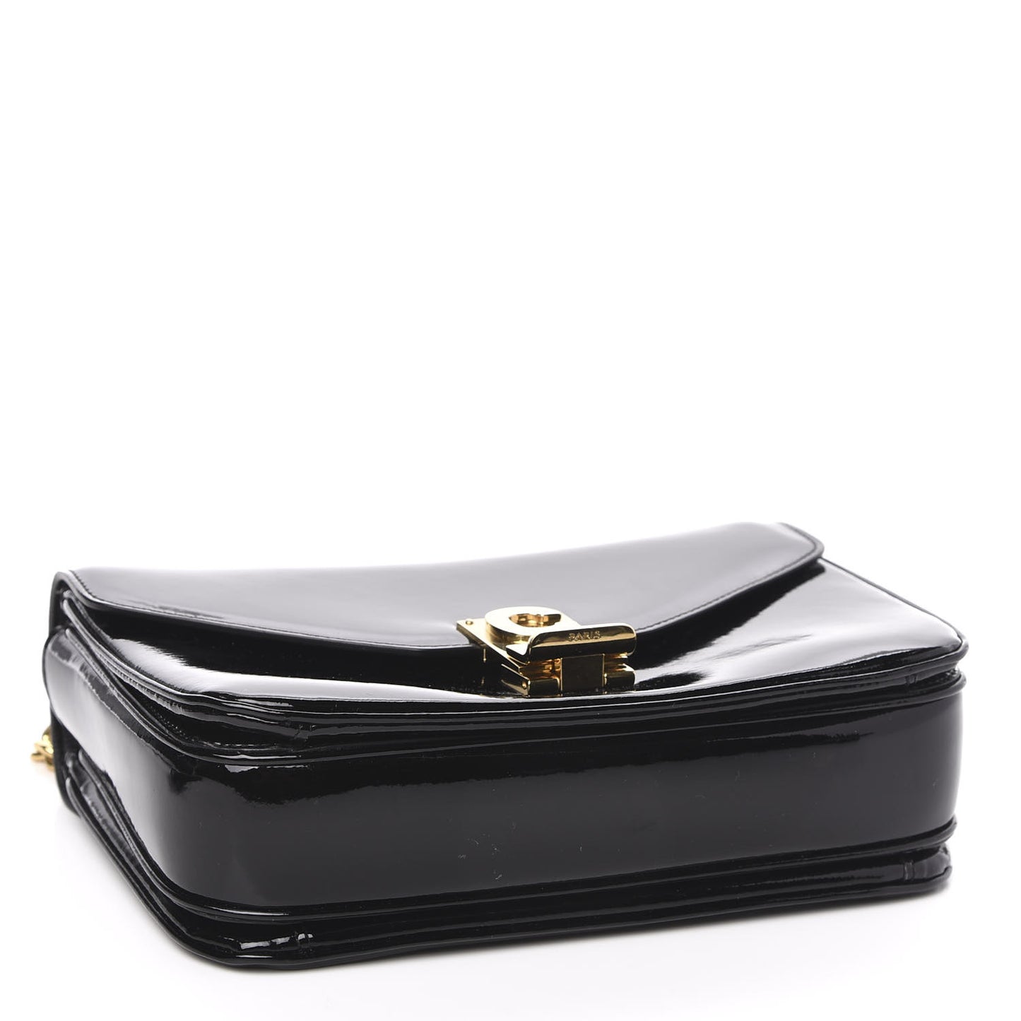 Patent Calfskin Medium C Bag Black
