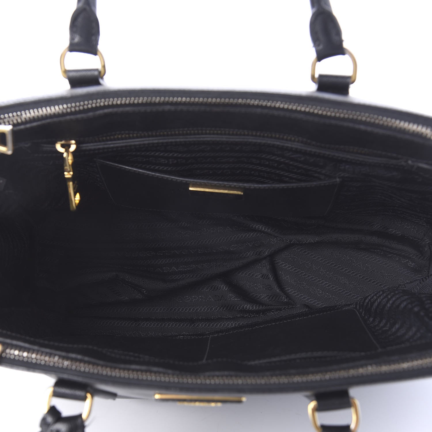 Prada Saffiano Medium Galleria Double Zip Tote Black 6 of 10