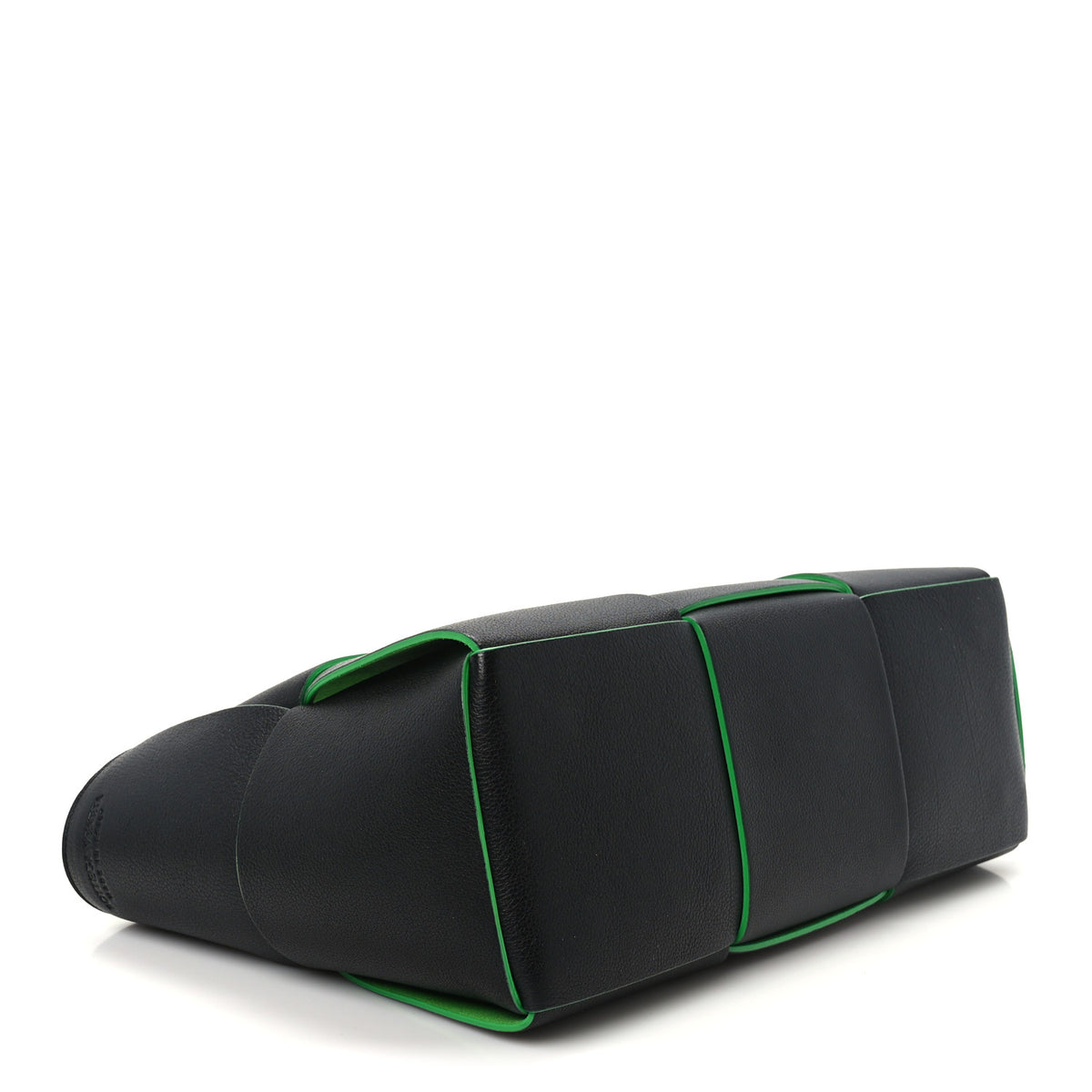 Calfskin Maxi Intrecciato Medium Arco Tote Black Parakeet