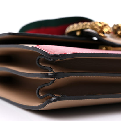 Gucci Calfskin Bamboo Web Medium Dionysus Top Handle Bag Camelia Bright Evergreen Hibiscus Red 9 of 12