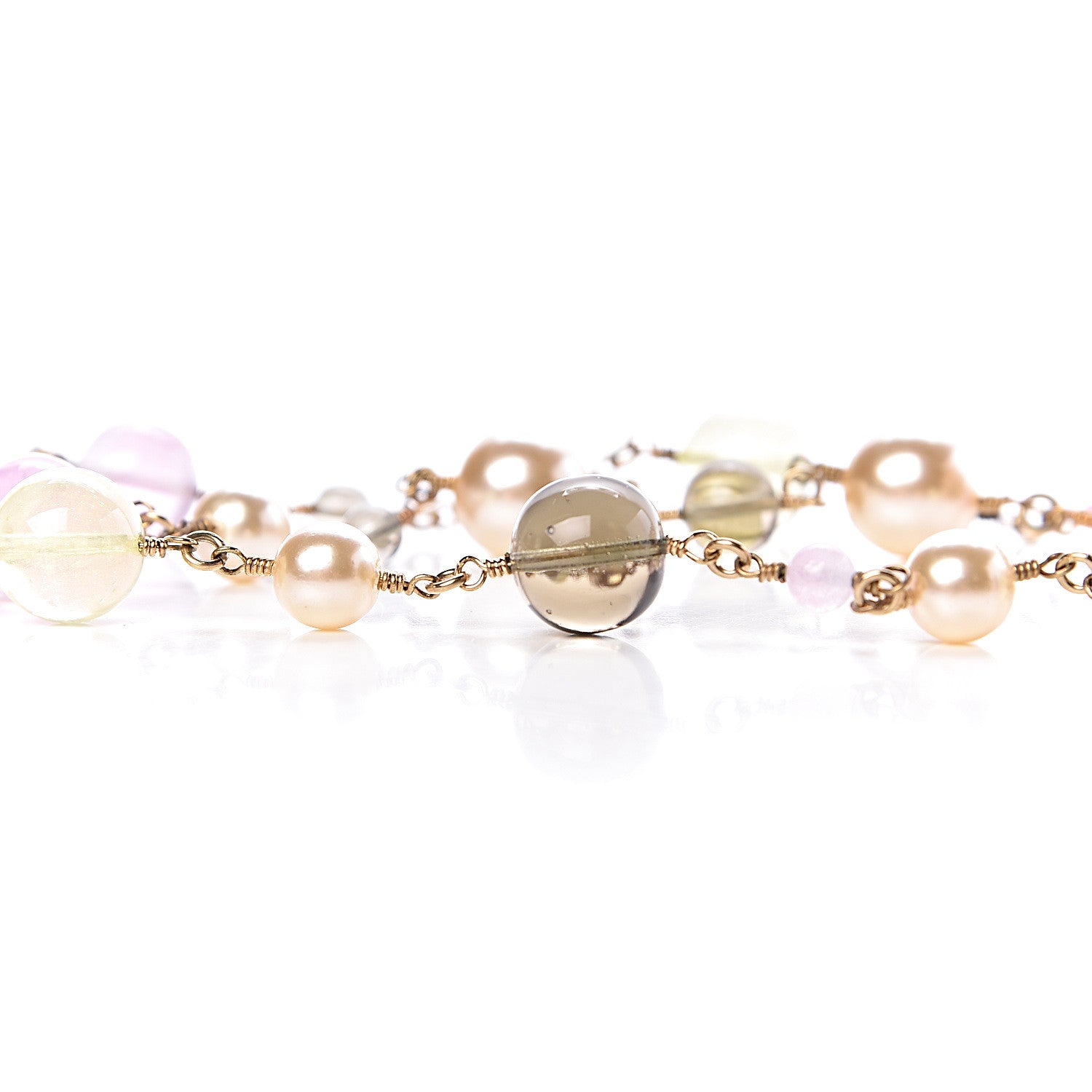 Chanel Crystal Pearl Resin CC Bow Belt 75 Gold 4 of 6