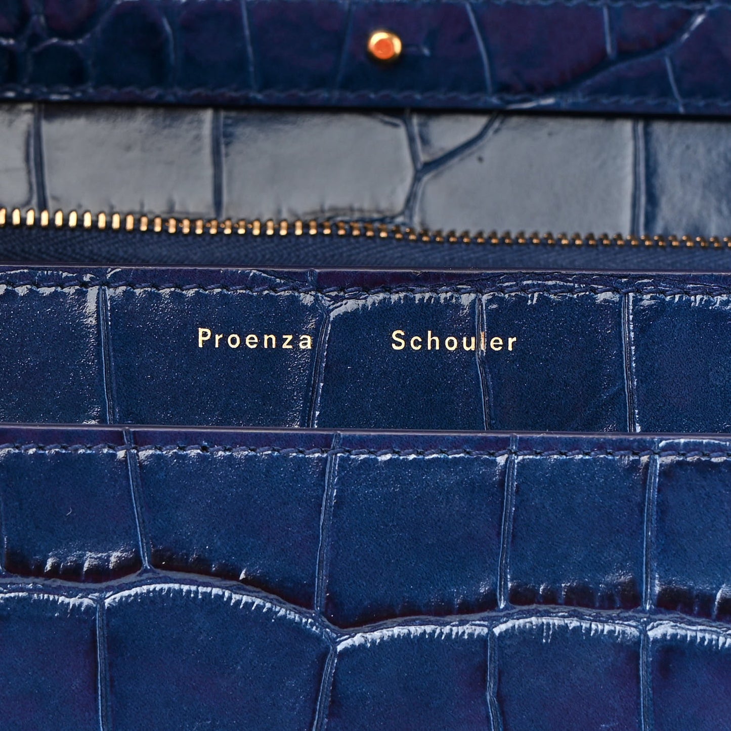 Calfskin Crocodile Embossed Dia Day Bag Blue