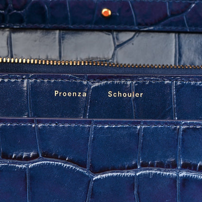Proenza Schouler Calfskin Crocodile Embossed Dia Day Bag Blue 5 of 7