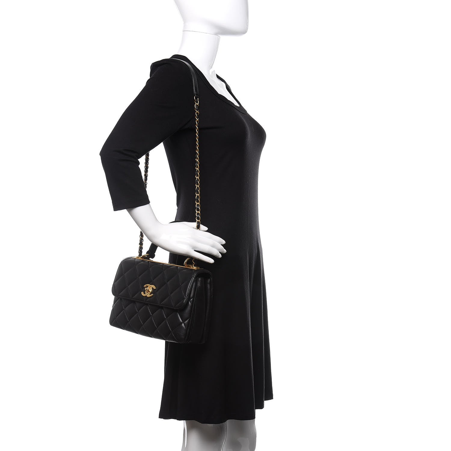 Chanel Lambskin Quilted Small Trendy CC Dual Handle Flap Bag Black 2 of 13
