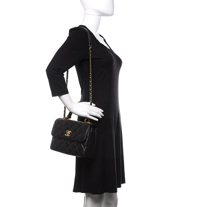 Chanel Lambskin Quilted Small Trendy CC Dual Handle Flap Bag Black 2 of 13