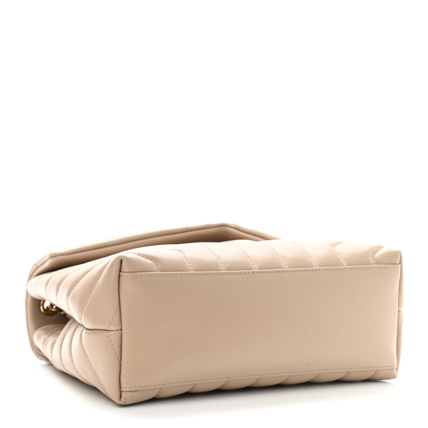 Calfskin Y Quilted Monogram Small Loulou Chain Satchel Dark Beige