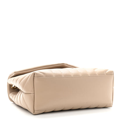 Saint Laurent Calfskin Y Quilted Monogram Small Loulou Chain Satchel Dark Beige 4 of 13
