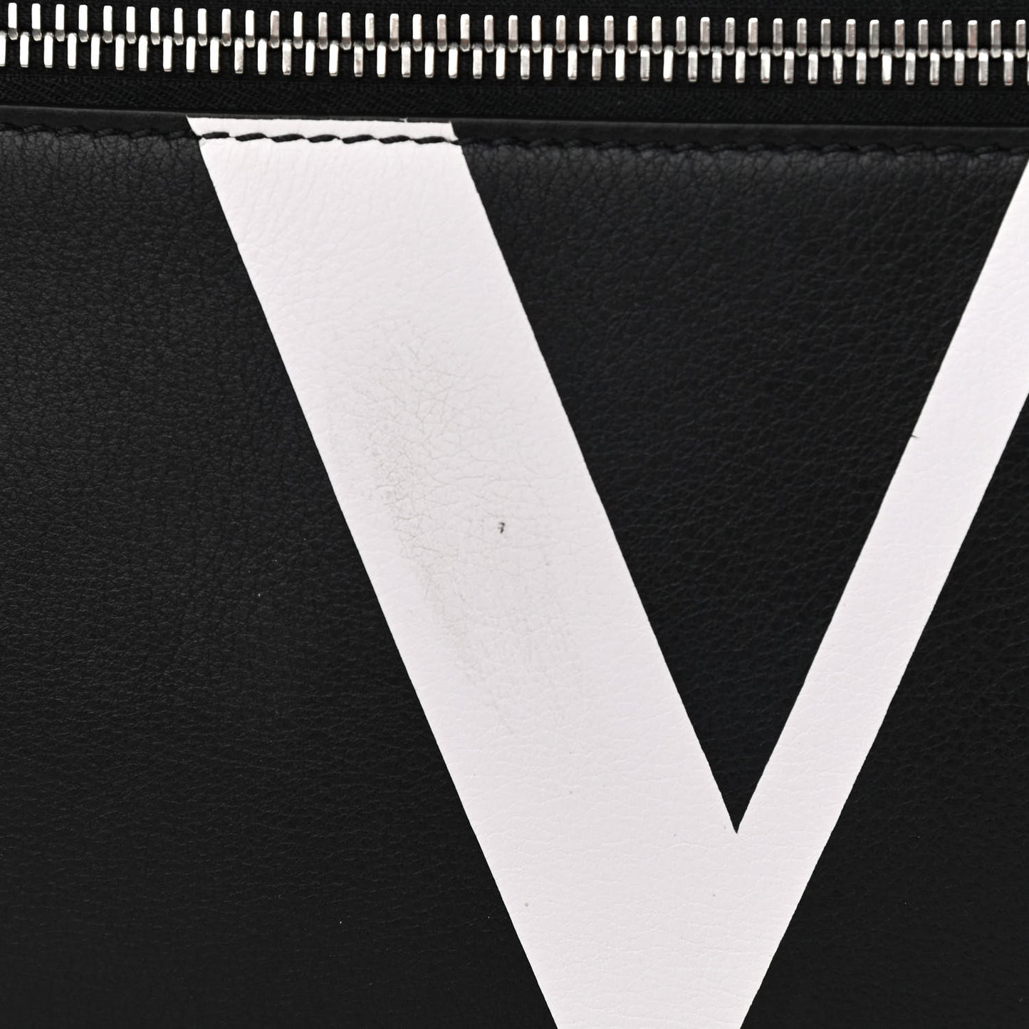 Calfskin Logo Belt Bag Black White