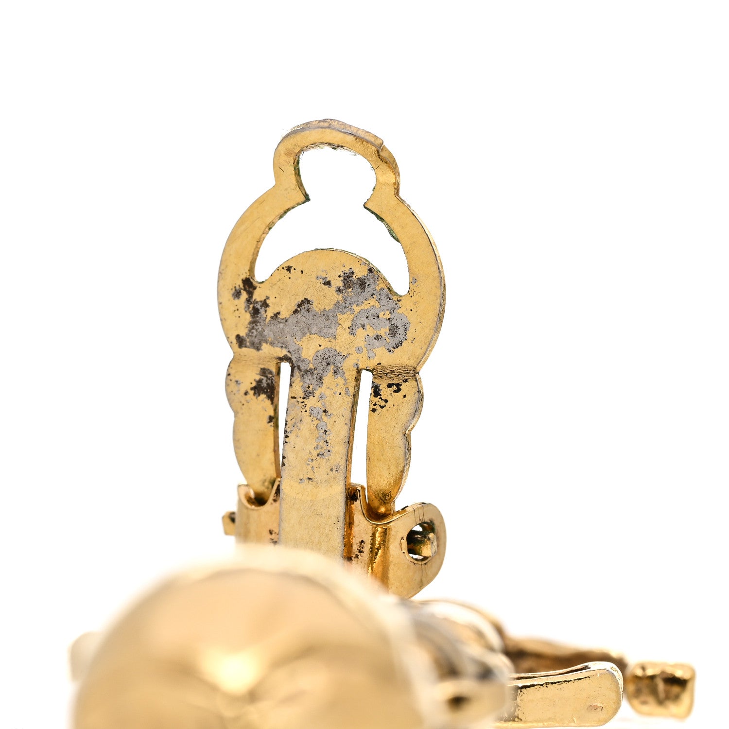 Chanel Metal CC Quilted Drop Clip On Earrings Gold 6 of 6