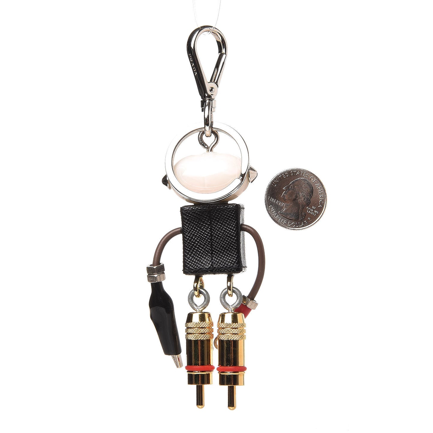Saffiano Edward Robot Trick Keychain