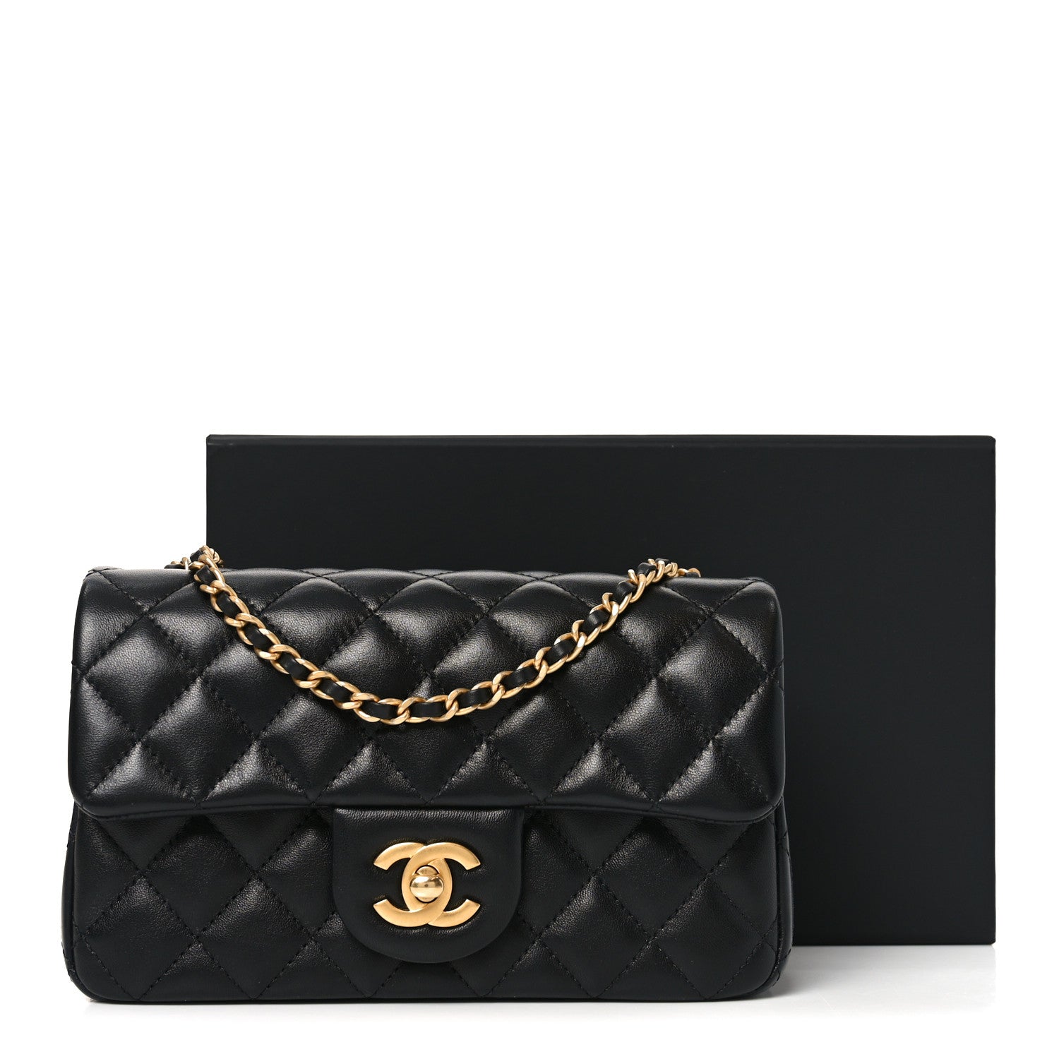 Chanel Lambskin Quilted Mini Rectangular Pearl Crush Flap Black 11 of 11