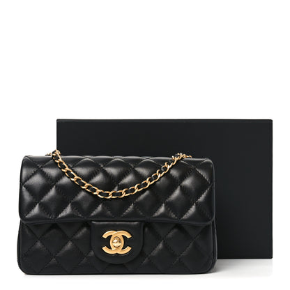 Chanel Lambskin Quilted Mini Rectangular Pearl Crush Flap Black 11 of 11