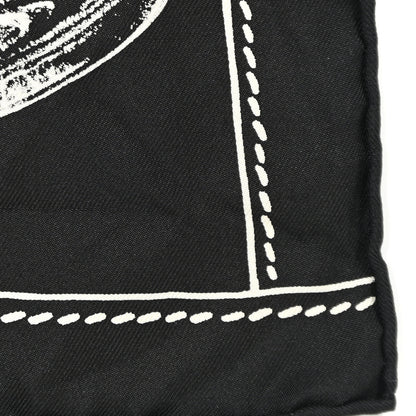 Hermes Silk Projets Carres Scarf 90 Black White 7 of 7