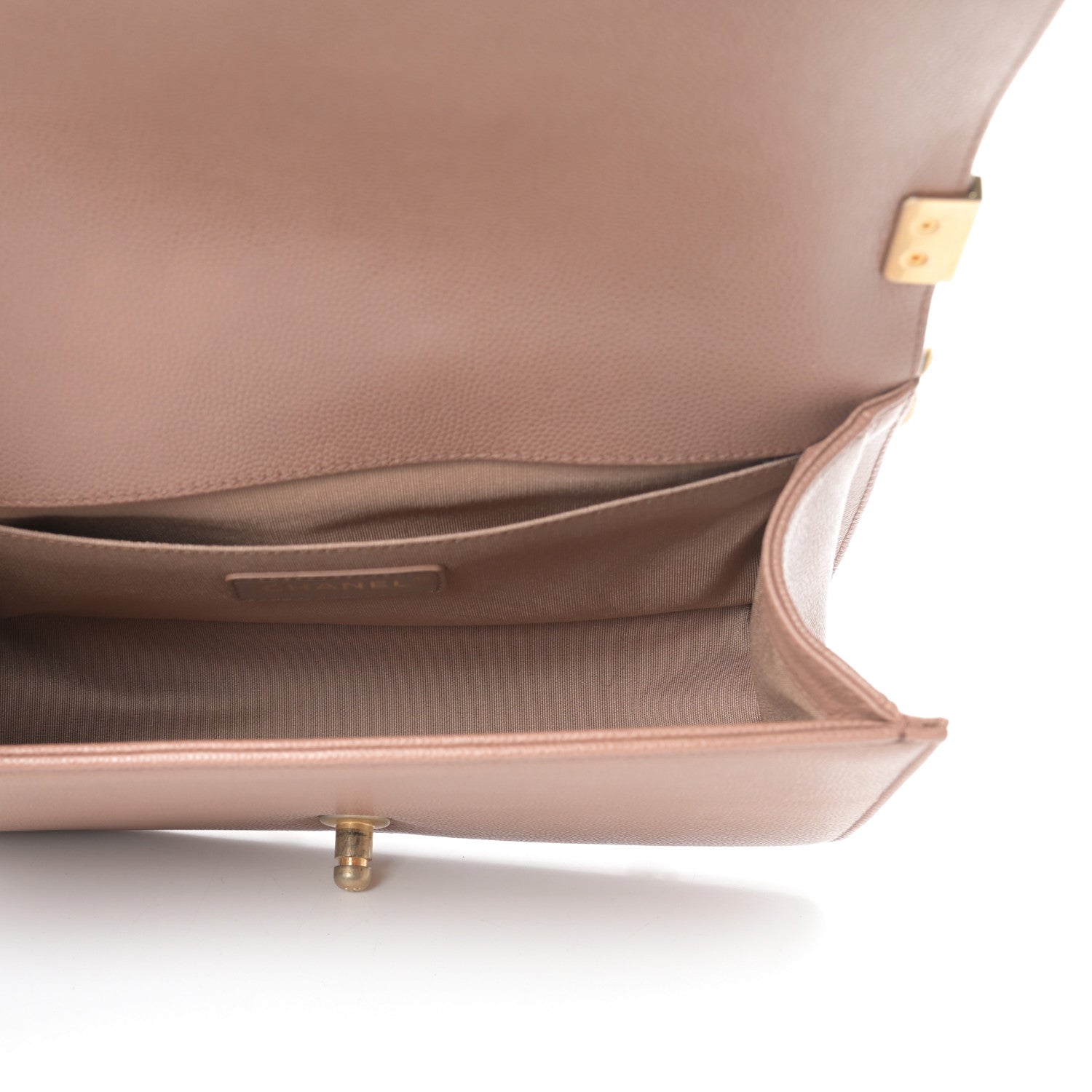 Chanel Caviar Chevron Quilted Medium Boy Flap Dark Beige 5 of 11