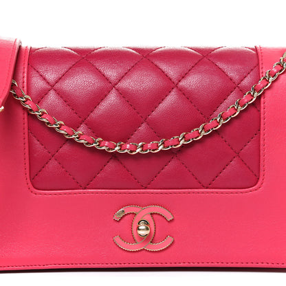 Chanel Sheepskin Quilted Small Vintage Mademoiselle Flap Pink Dark Pink 7 of 9