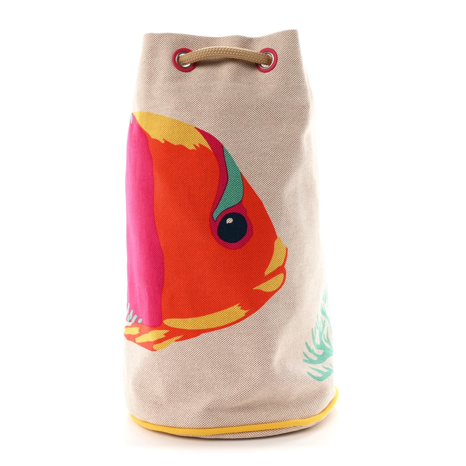Hermes Toile H Canvas Under The Waves Drawstring Duffle Bag 1 of 10