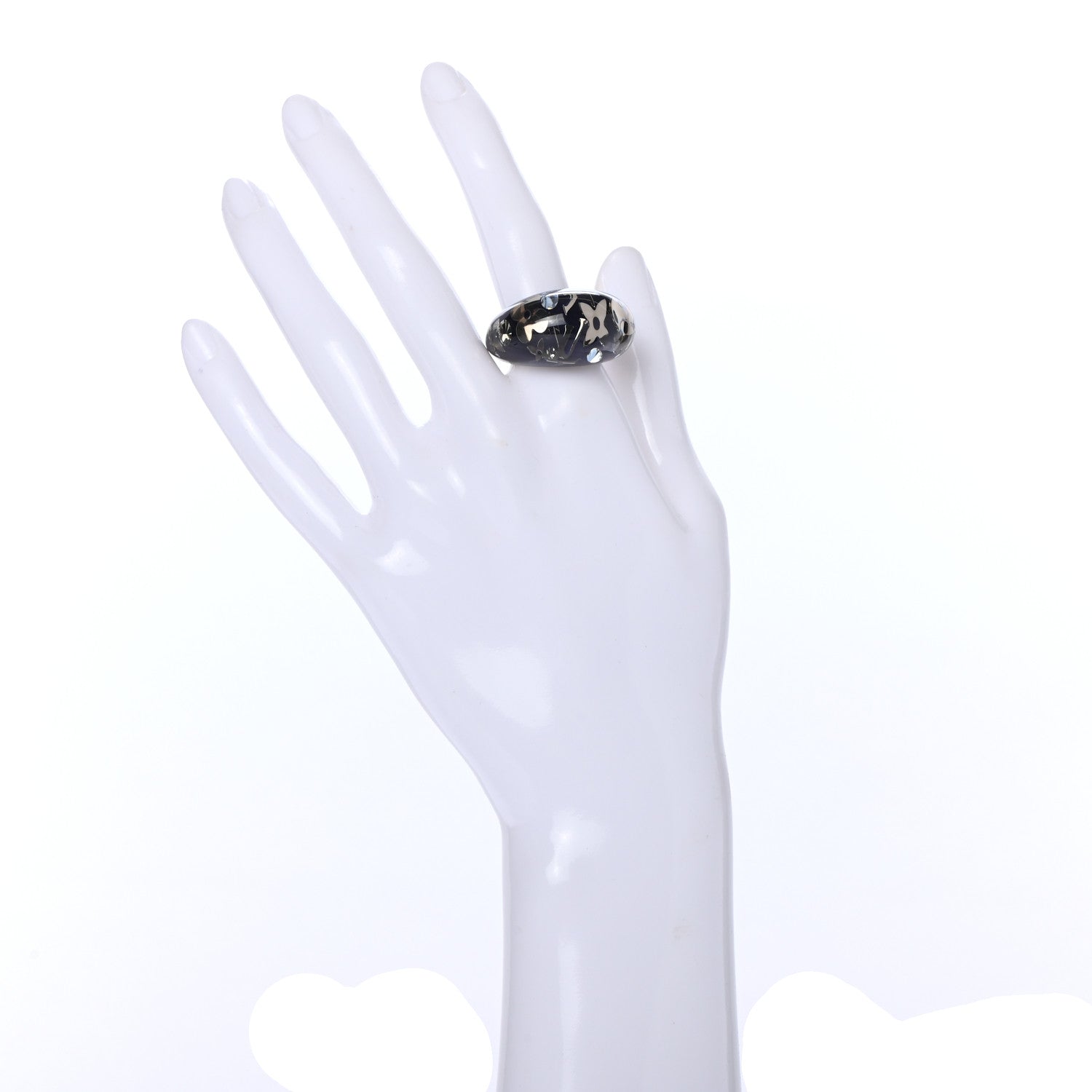 Louis Vuitton Resin Swarovski Crystal Inclusion Ring M Blue 2 of 5