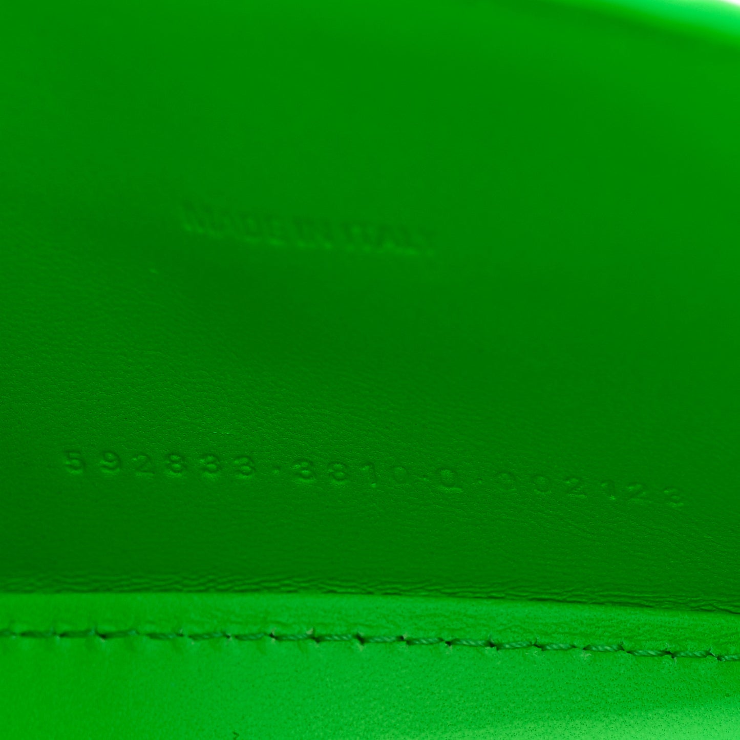 Shiny Calfskin Strass Crocodile Embossed Hourglass Top Handle Bag XS Fluo Green