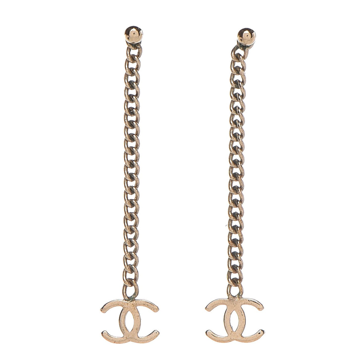 CC Long Drop Earrings Gold