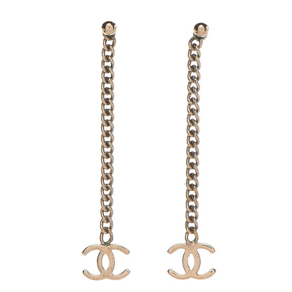 Chanel CC Long Drop Earrings Gold 1 of 4