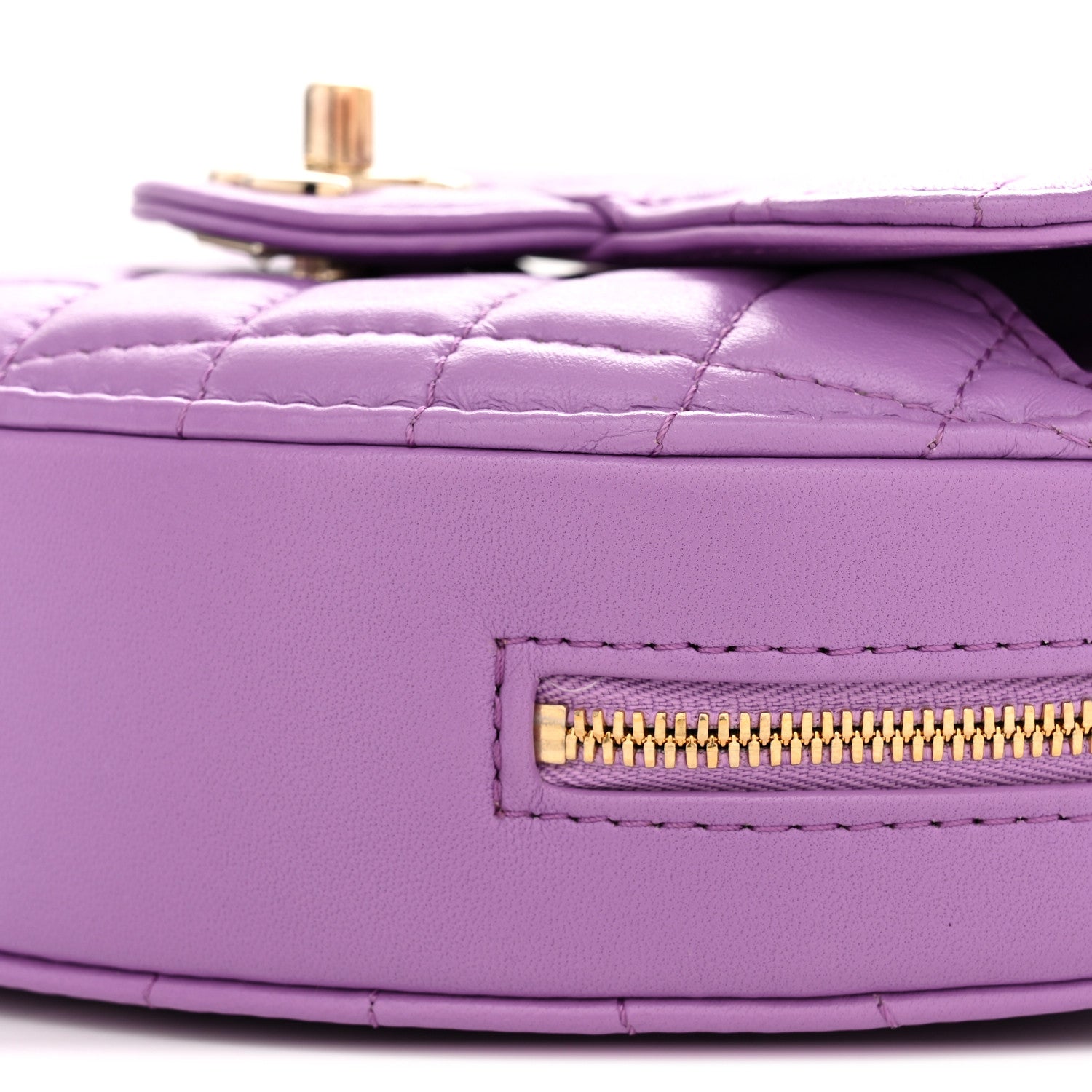 Chanel Lambskin Quilted CC In Love Heart Bag Purple 10 of 11