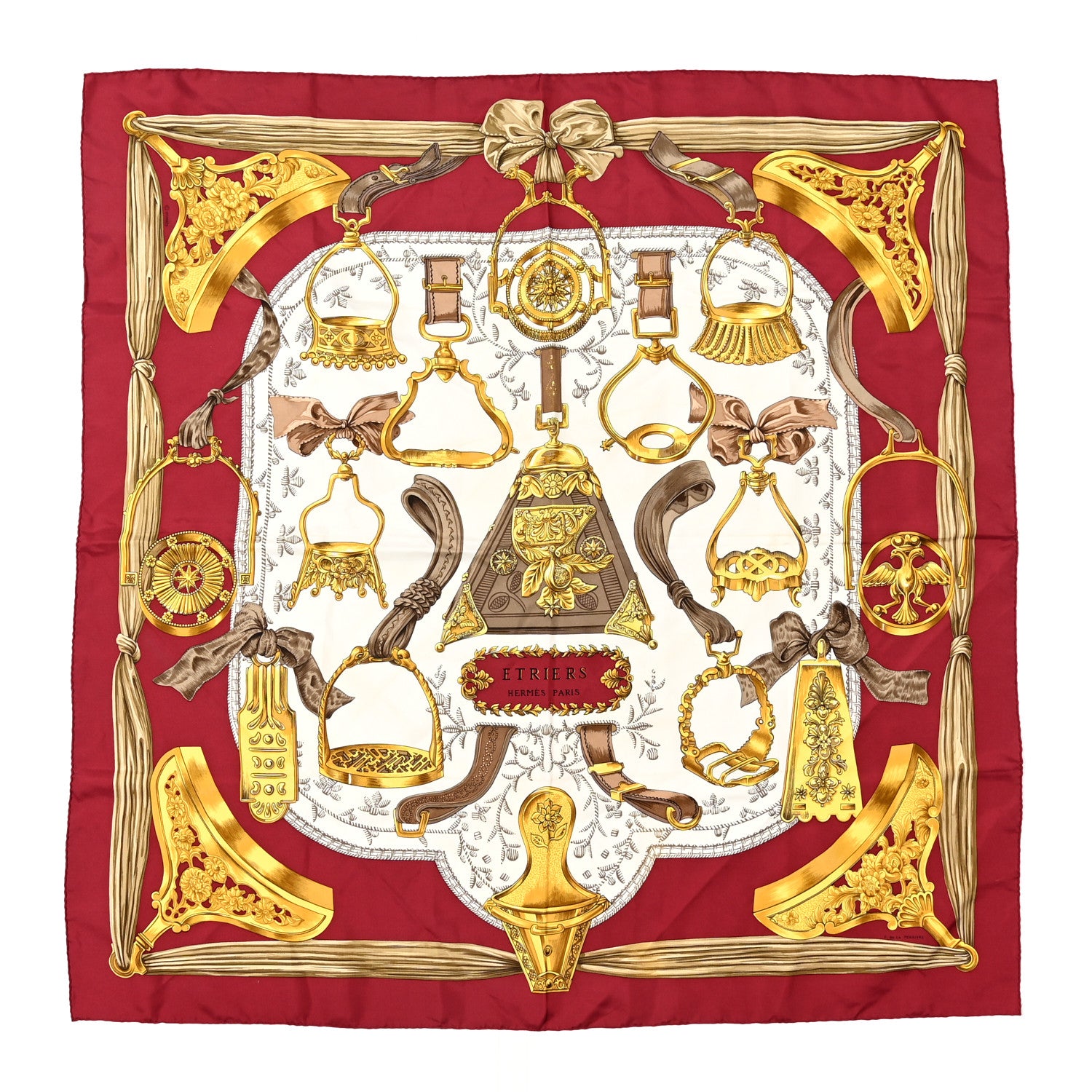 Hermes Silk Concours D Etriers Scarf 90 1 of 4