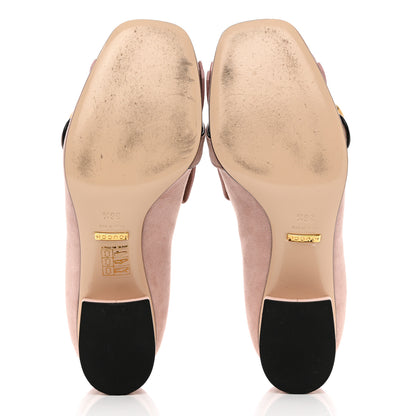 Gucci Kid Scamosciato GG Marmont Fringe 50mm Loafer Pumps 36.5 Crystal Pink 5 of 13