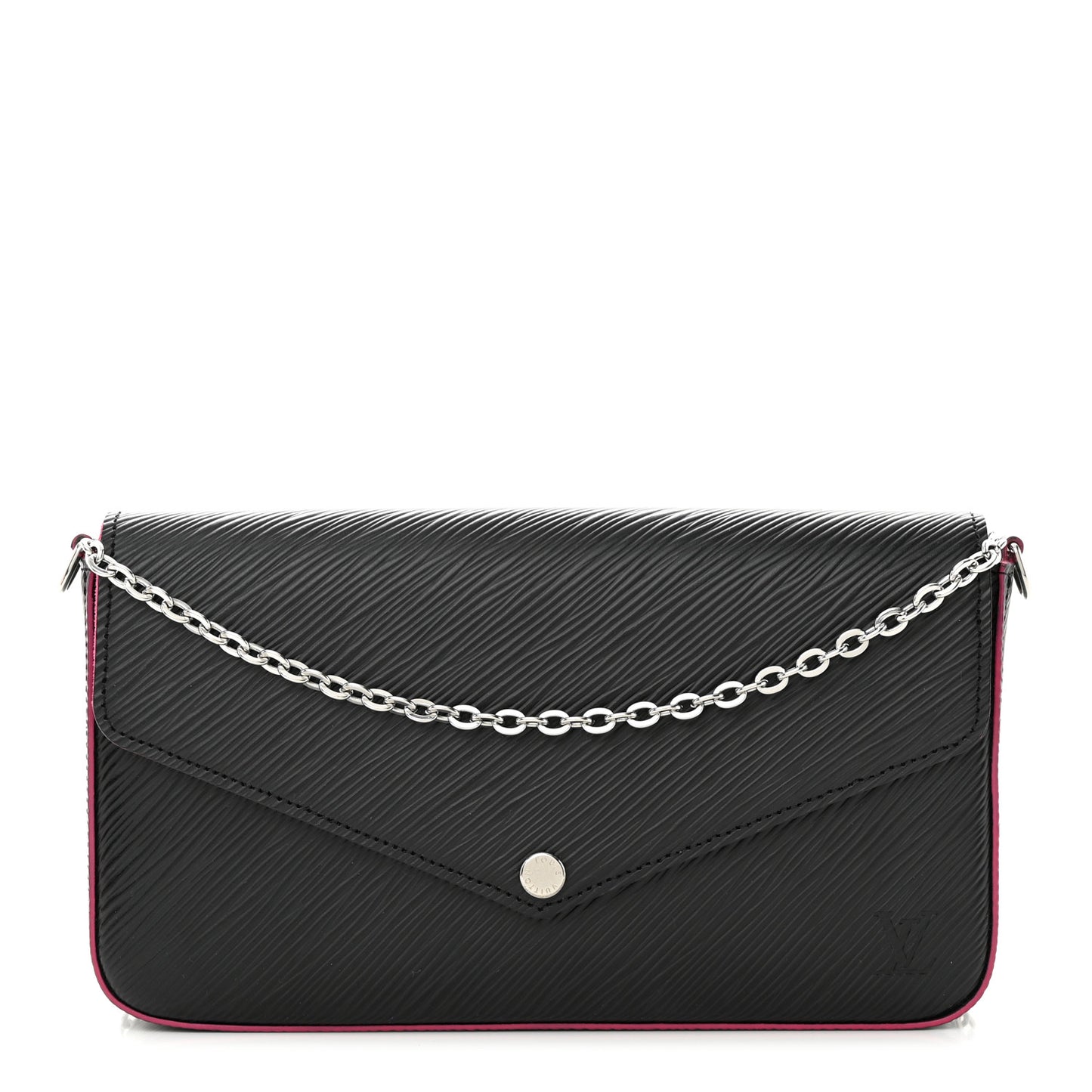 Epi Pochette Felicie Black Hot Pink