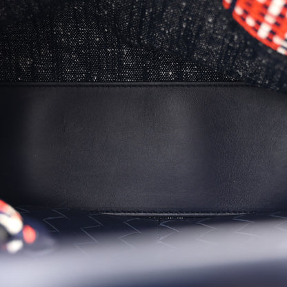 Bottega Veneta Denim Andiamo Shoulder Bag Navy White Orange 5 of 9