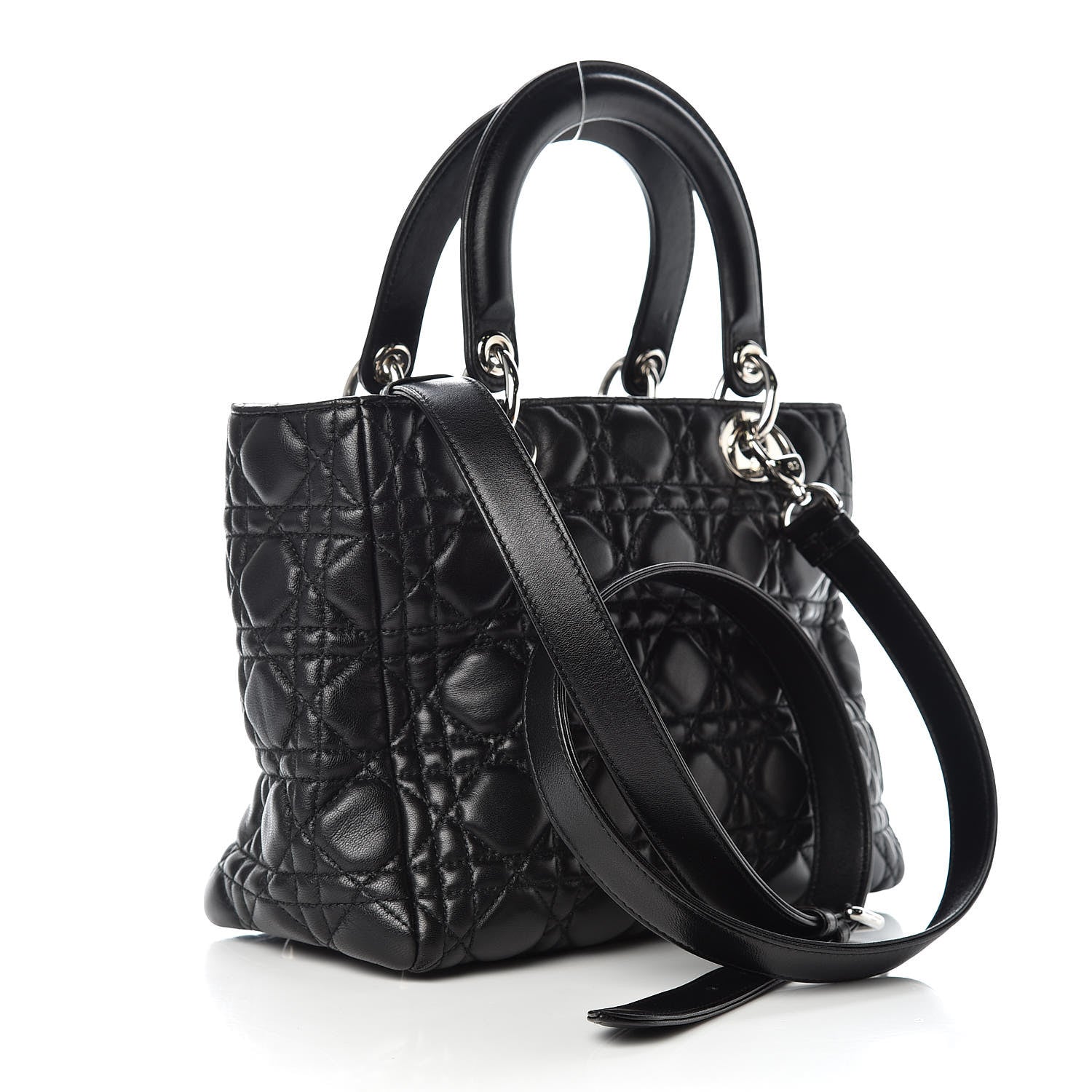 Christian Dior Lambskin Cannage Medium Lady Dior Black 4 of 11