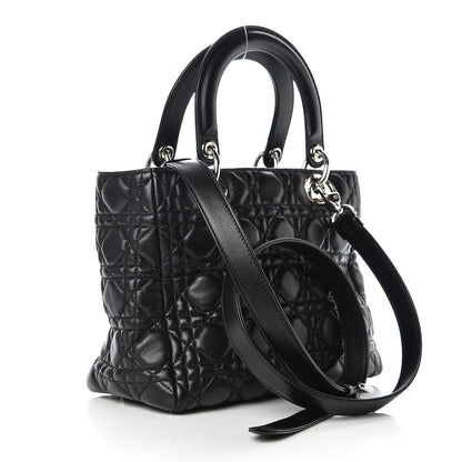 Christian Dior Lambskin Cannage Medium Lady Dior Black 4 of 11