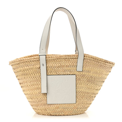Loewe Raffia Small Basket Tote Bag Natural White 1 of 9